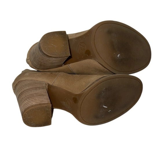 Lucky Brand Women's Boots Size 7M Tan Leather Upper Back Zip Block Heel - Picture 7 of 10